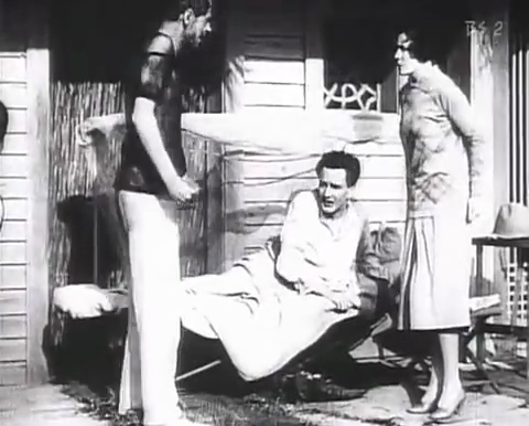Miles Mander, John Stuart and Virginia Valli in Alfred Hitchcock's The Pleasure Garden (1925)